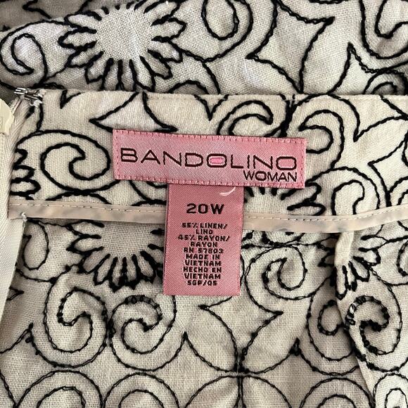 Vtg Y2K 2000s Cream Embroidered Linen Mini Skirt Plus Size 20W - Picture 8 of 8